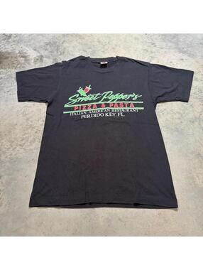 Vintage 90s Sweet Peppers Pizza Pasta Perdido Key Florida Restaurant Tee Medium